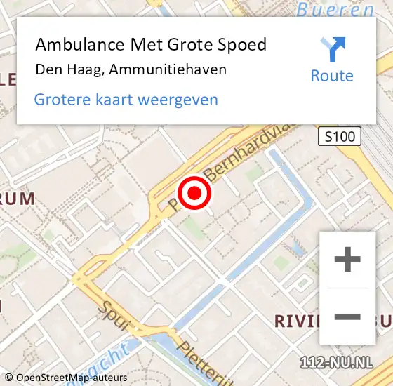 Locatie op kaart van de 112 melding: Ambulance Met Grote Spoed Naar Den Haag, Ammunitiehaven op 5 februari 2018 07:40
