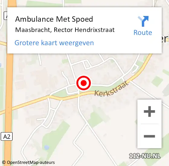 Locatie op kaart van de 112 melding: Ambulance Met Spoed Naar Maasbracht, Rector Hendrixstraat op 5 februari 2018 14:27