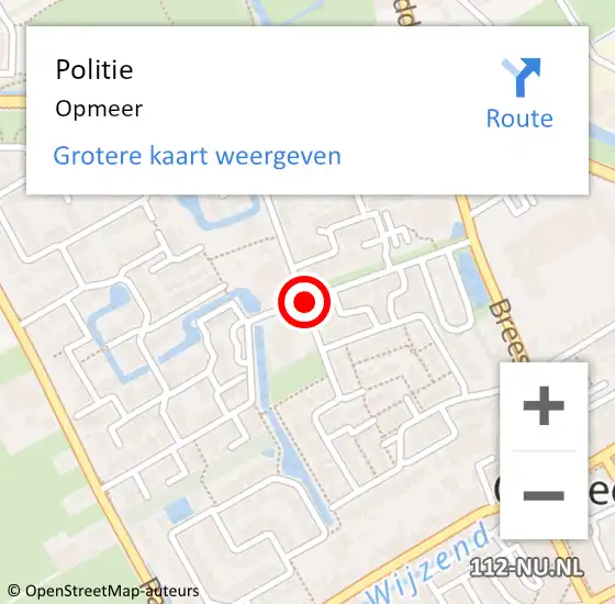 Locatie op kaart van de 112 melding: Politie Opmeer op 5 februari 2018 17:39