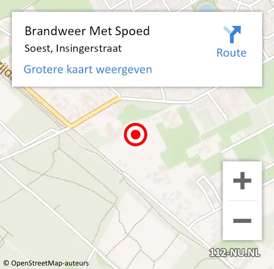 Locatie op kaart van de 112 melding: Brandweer Met Spoed Naar Soest, Insingerstraat op 6 februari 2018 21:22