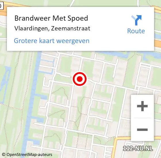 Locatie op kaart van de 112 melding: Brandweer Met Spoed Naar Vlaardingen, Zeemanstraat op 6 februari 2018 23:24