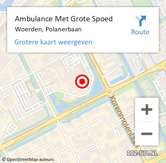 Locatie op kaart van de 112 melding: Ambulance Met Grote Spoed Naar Woerden, Polanerbaan op 7 februari 2018 07:33