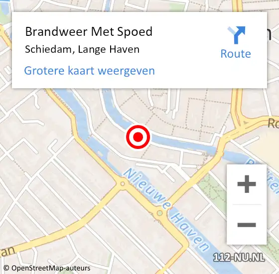 Locatie op kaart van de 112 melding: Brandweer Met Spoed Naar Schiedam, Lange Haven op 7 februari 2018 07:50
