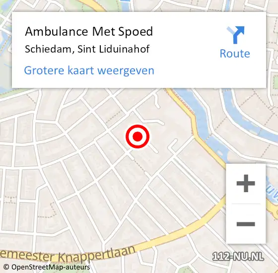 Locatie op kaart van de 112 melding: Ambulance Met Spoed Naar Schiedam, Sint Liduinahof op 7 februari 2018 08:14