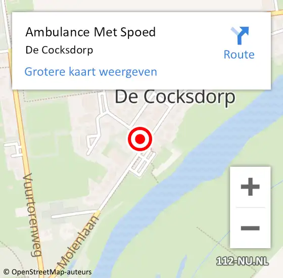 Locatie op kaart van de 112 melding: Ambulance Met Spoed Naar De Cocksdorp op 7 februari 2018 13:10