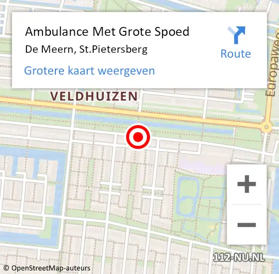 Locatie op kaart van de 112 melding: Ambulance Met Grote Spoed Naar De Meern, St.Pietersberg op 7 februari 2018 14:06