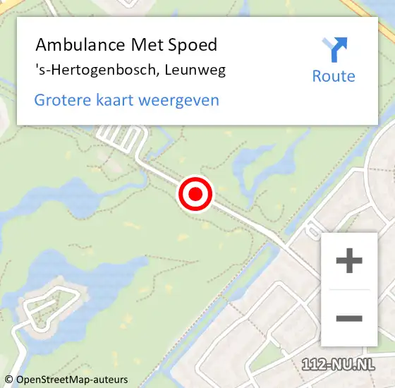 Locatie op kaart van de 112 melding: Ambulance Met Spoed Naar 's-Hertogenbosch, Leunweg op 7 februari 2018 17:35