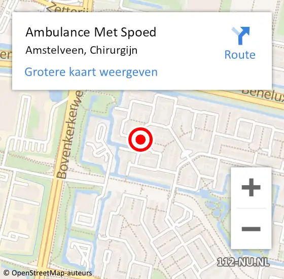 Locatie op kaart van de 112 melding: Ambulance Met Spoed Naar Amstelveen, Chirurgijn op 8 februari 2018 01:59