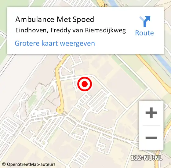 Locatie op kaart van de 112 melding: Ambulance Met Spoed Naar Eindhoven, Freddy van Riemsdijkweg op 8 februari 2018 09:30