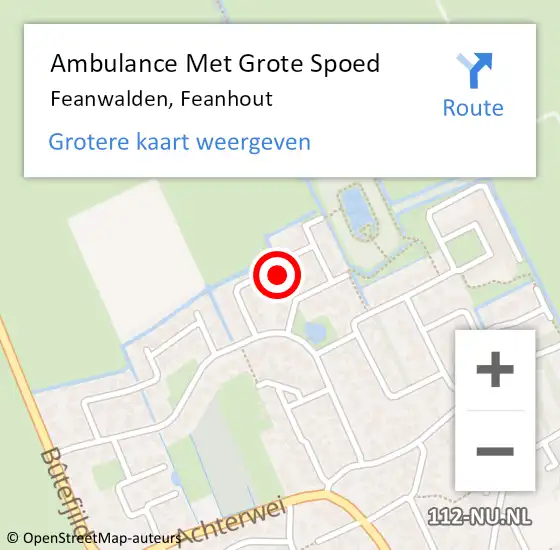 Locatie op kaart van de 112 melding: Ambulance Met Grote Spoed Naar Feanwalden, Feanhout op 8 februari 2018 17:11