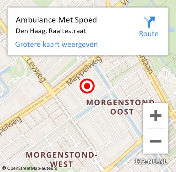 Locatie op kaart van de 112 melding: Ambulance Met Spoed Naar Den Haag, Raaltestraat op 8 februari 2018 17:30
