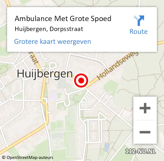 Locatie op kaart van de 112 melding: Ambulance Met Grote Spoed Naar Huijbergen, Dorpsstraat op 8 februari 2018 21:14