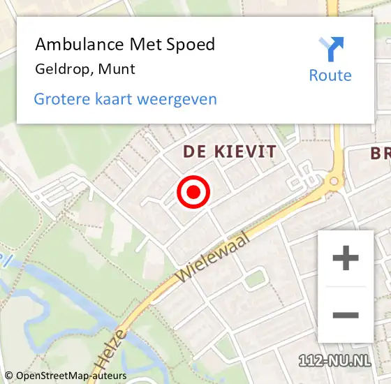 Locatie op kaart van de 112 melding: Ambulance Met Spoed Naar Geldrop, Munt op 9 februari 2018 08:38