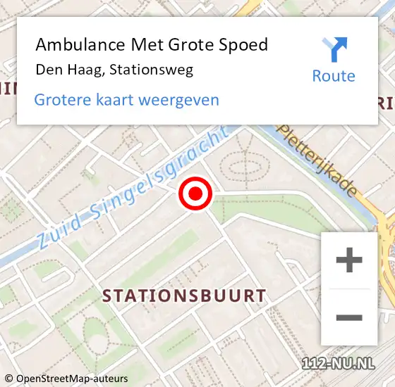 Locatie op kaart van de 112 melding: Ambulance Met Grote Spoed Naar Den Haag, Stationsweg op 9 februari 2018 15:16