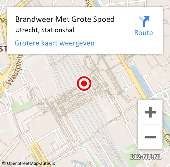 Locatie op kaart van de 112 melding: Brandweer Met Grote Spoed Naar Utrecht, Stationshal op 9 februari 2018 17:33