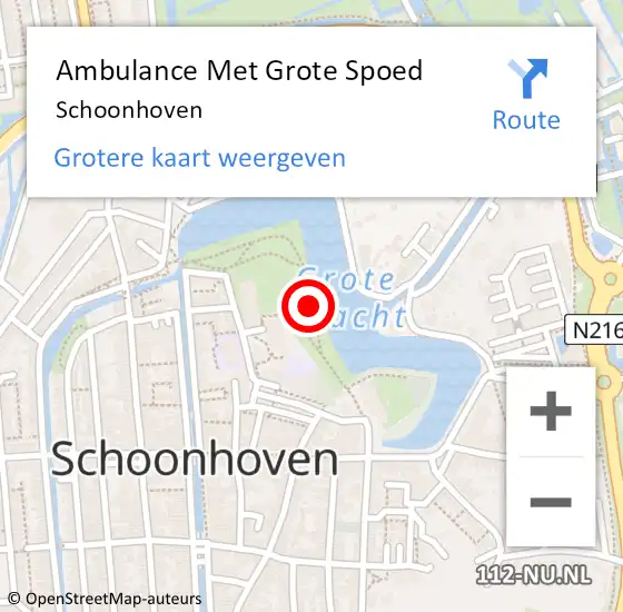 Locatie op kaart van de 112 melding: Ambulance Met Grote Spoed Naar Schoonhoven op 9 februari 2018 19:43