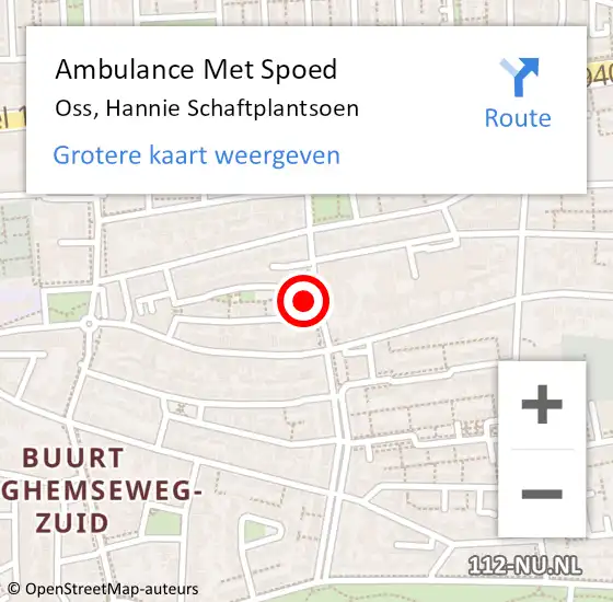 Locatie op kaart van de 112 melding: Ambulance Met Spoed Naar Oss, Hannie Schaftplantsoen op 10 februari 2018 00:48