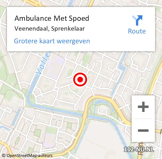 Locatie op kaart van de 112 melding: Ambulance Met Spoed Naar Veenendaal, Sprenkelaar op 10 februari 2018 20:16