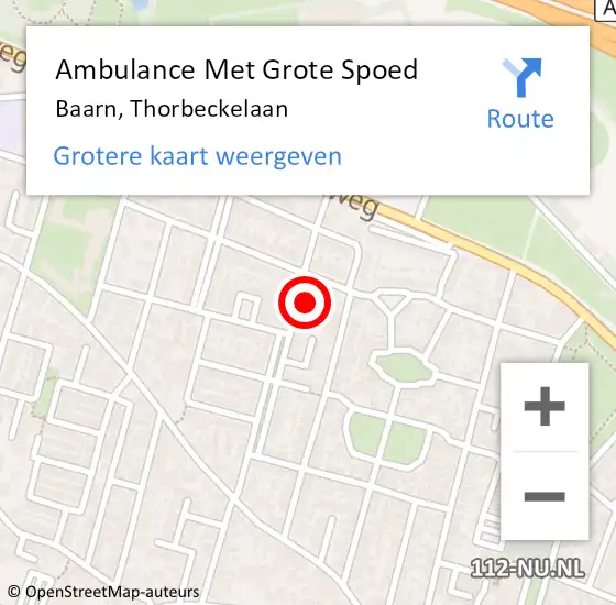 Locatie op kaart van de 112 melding: Ambulance Met Grote Spoed Naar Baarn, Thorbeckelaan op 11 februari 2018 02:49
