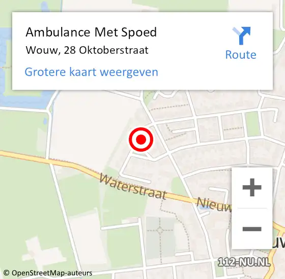 Locatie op kaart van de 112 melding: Ambulance Met Spoed Naar Wouw, 28 Oktoberstraat op 11 februari 2018 08:30