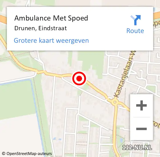 Locatie op kaart van de 112 melding: Ambulance Met Spoed Naar Drunen, Eindstraat op 11 februari 2018 23:02
