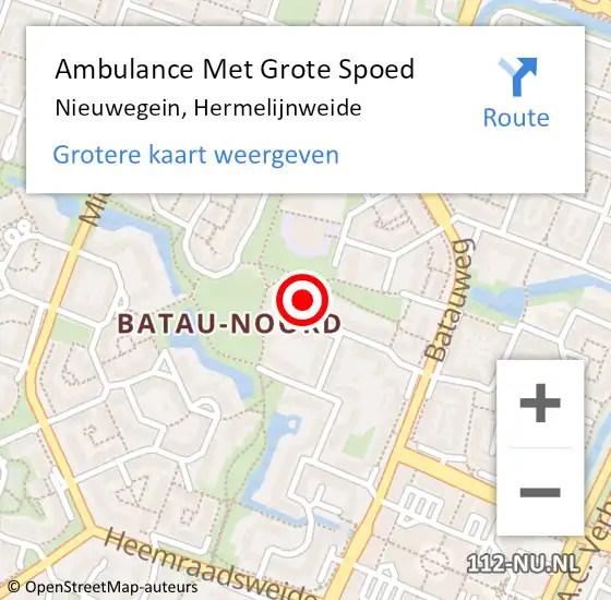 Locatie op kaart van de 112 melding: Ambulance Met Grote Spoed Naar Nieuwegein, Hermelijnweide op 12 februari 2018 06:17