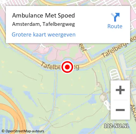 Locatie op kaart van de 112 melding: Ambulance Met Spoed Naar Amsterdam, Tafelbergweg op 12 februari 2018 12:43
