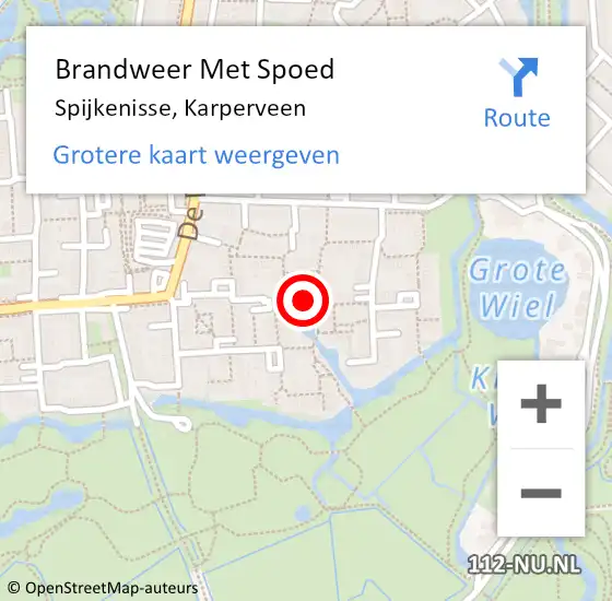Locatie op kaart van de 112 melding: Brandweer Met Spoed Naar Spijkenisse, Karperveen op 13 februari 2018 00:19