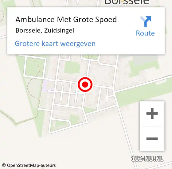 Locatie op kaart van de 112 melding: Ambulance Met Grote Spoed Naar Borssele, Zuidsingel op 13 februari 2018 06:03