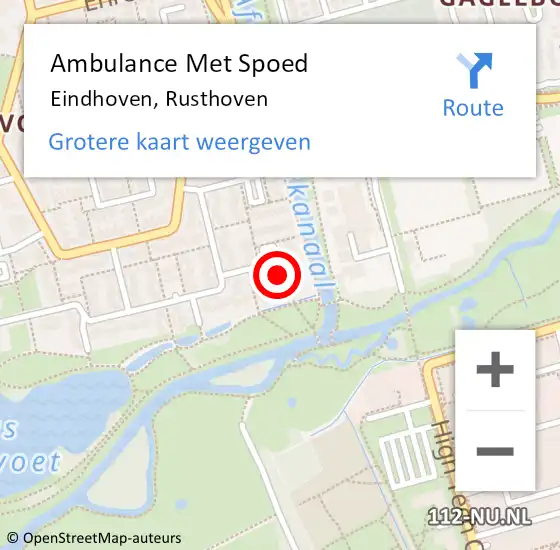 Locatie op kaart van de 112 melding: Ambulance Met Spoed Naar Eindhoven, Rusthoven op 13 februari 2018 12:36