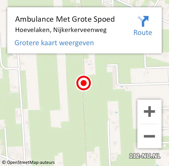 Locatie op kaart van de 112 melding: Ambulance Met Grote Spoed Naar Hoevelaken, Nijkerkerveenweg op 13 februari 2018 17:16