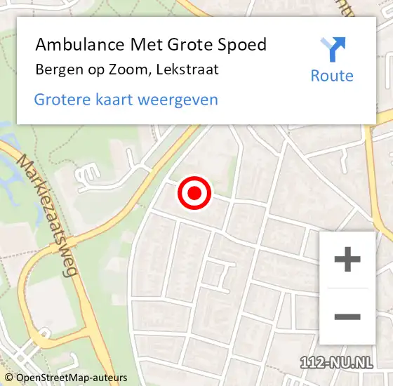 Locatie op kaart van de 112 melding: Ambulance Met Grote Spoed Naar Bergen op Zoom, Lekstraat op 13 februari 2018 20:34