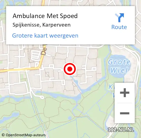 Locatie op kaart van de 112 melding: Ambulance Met Spoed Naar Spijkenisse, Karperveen op 14 februari 2018 01:46