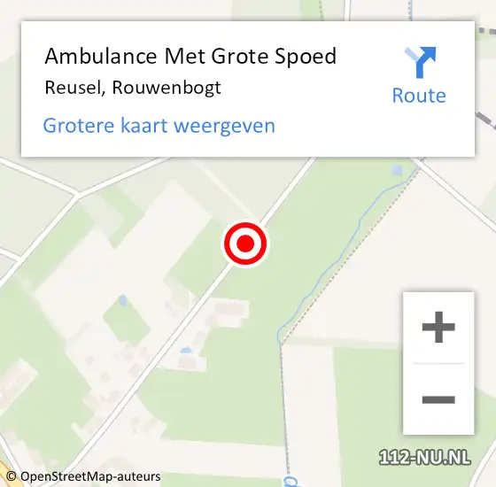 Locatie op kaart van de 112 melding: Ambulance Met Grote Spoed Naar Reusel, Rouwenbogt op 14 februari 2018 09:23