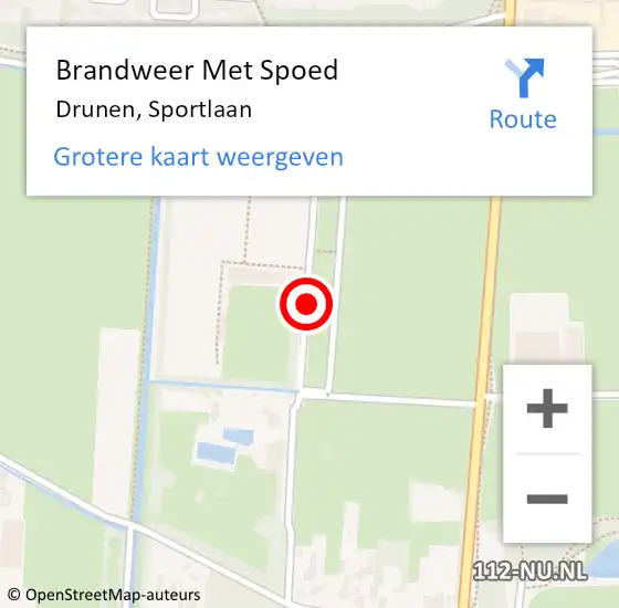 Locatie op kaart van de 112 melding: Brandweer Met Spoed Naar Drunen, Sportlaan op 14 februari 2018 12:51