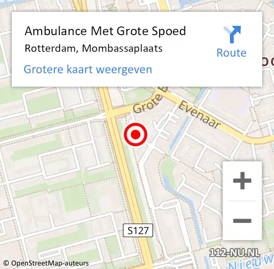 Locatie op kaart van de 112 melding: Ambulance Met Grote Spoed Naar Rotterdam, Mombassaplaats op 14 februari 2018 22:40