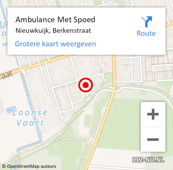Locatie op kaart van de 112 melding: Ambulance Met Spoed Naar Nieuwkuijk, Berkenstraat op 14 februari 2018 23:14