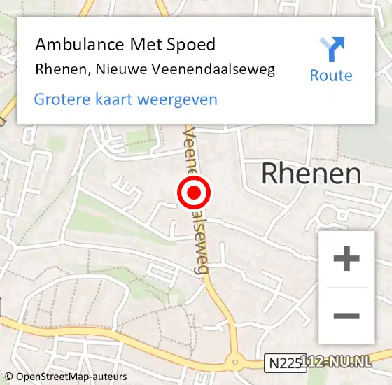 Locatie op kaart van de 112 melding: Ambulance Met Spoed Naar Rhenen, Nieuwe Veenendaalseweg op 15 februari 2018 09:39