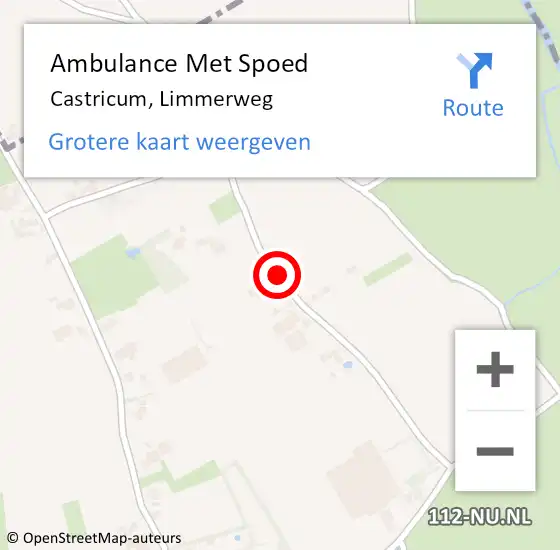 Locatie op kaart van de 112 melding: Ambulance Met Spoed Naar Castricum, Limmerweg op 15 februari 2018 12:15