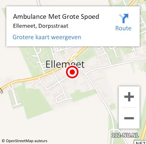 Locatie op kaart van de 112 melding: Ambulance Met Grote Spoed Naar Ellemeet, Dorpsstraat op 16 februari 2014 11:21