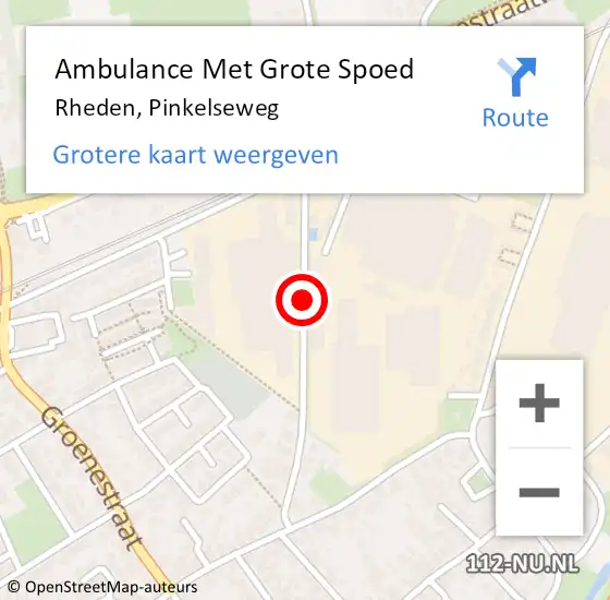 Locatie op kaart van de 112 melding: Ambulance Met Grote Spoed Naar Rheden, Pinkelseweg op 15 februari 2018 21:52