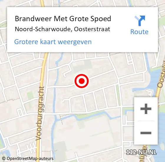 Locatie op kaart van de 112 melding: Brandweer Met Grote Spoed Naar Noord-Scharwoude, Oosterstraat op 17 februari 2018 03:59
