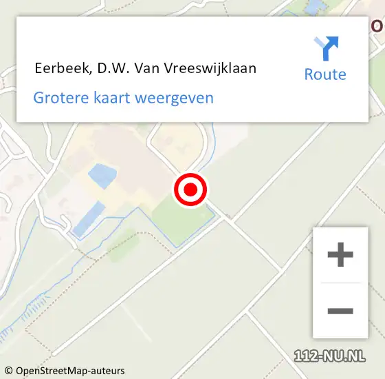 Locatie op kaart van de 112 melding:  Eerbeek, D.W. Van Vreeswijklaan op 17 februari 2018 08:18