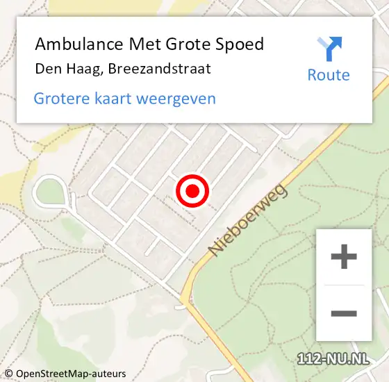 Locatie op kaart van de 112 melding: Ambulance Met Grote Spoed Naar Den Haag, Breezandstraat op 17 februari 2018 11:49