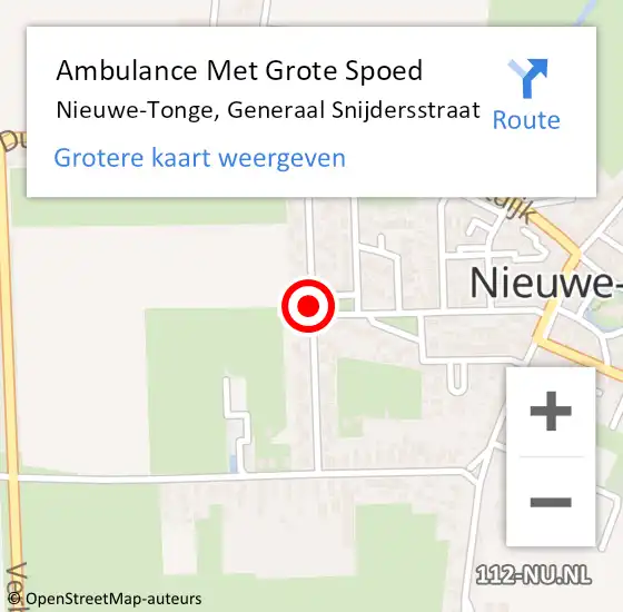 Locatie op kaart van de 112 melding: Ambulance Met Grote Spoed Naar Nieuwe-Tonge, Generaal Snijdersstraat op 17 februari 2018 14:18