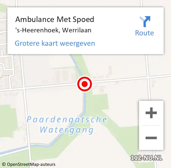 Locatie op kaart van de 112 melding: Ambulance Met Spoed Naar 's-Heerenhoek, Werrilaan op 17 februari 2018 14:44