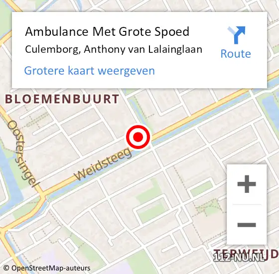 Locatie op kaart van de 112 melding: Ambulance Met Grote Spoed Naar Culemborg, Anthony van Lalainglaan op 17 februari 2018 17:26