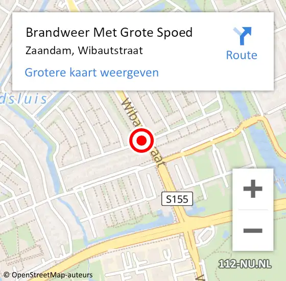 Locatie op kaart van de 112 melding: Brandweer Met Grote Spoed Naar Zaandam, Wibautstraat op 17 februari 2018 20:11