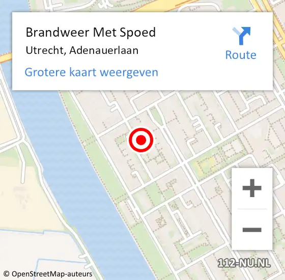 Locatie op kaart van de 112 melding: Brandweer Met Spoed Naar Utrecht, Adenauerlaan op 17 februari 2018 20:18