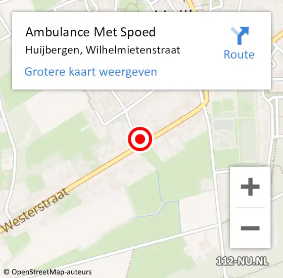 Locatie op kaart van de 112 melding: Ambulance Met Spoed Naar Huijbergen, Wilhelmietenstraat op 17 februari 2018 20:25
